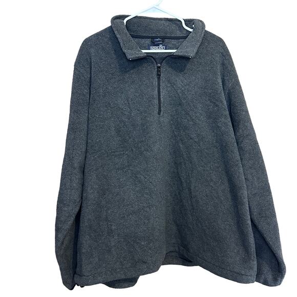Lands' End Polartec Quarter Zip Fleece Pullover Jacket Size XXL Gray Lightweight - Picture 1 of 9